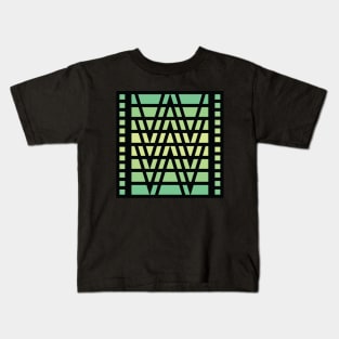 “Dimensional Waves” - V.6 Green - (Geometric Art) (Dimensions) - Doc Labs Kids T-Shirt